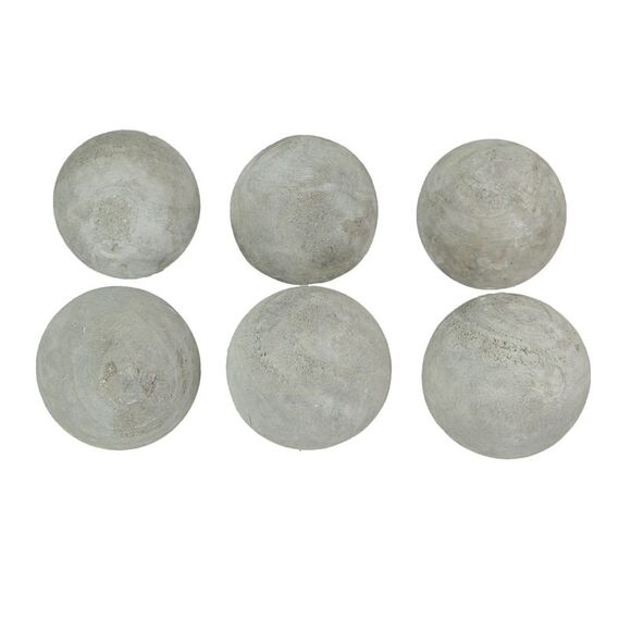 Weathered Gray Washed Wood Decor Balls Set of 6 - Picture 1 of 4